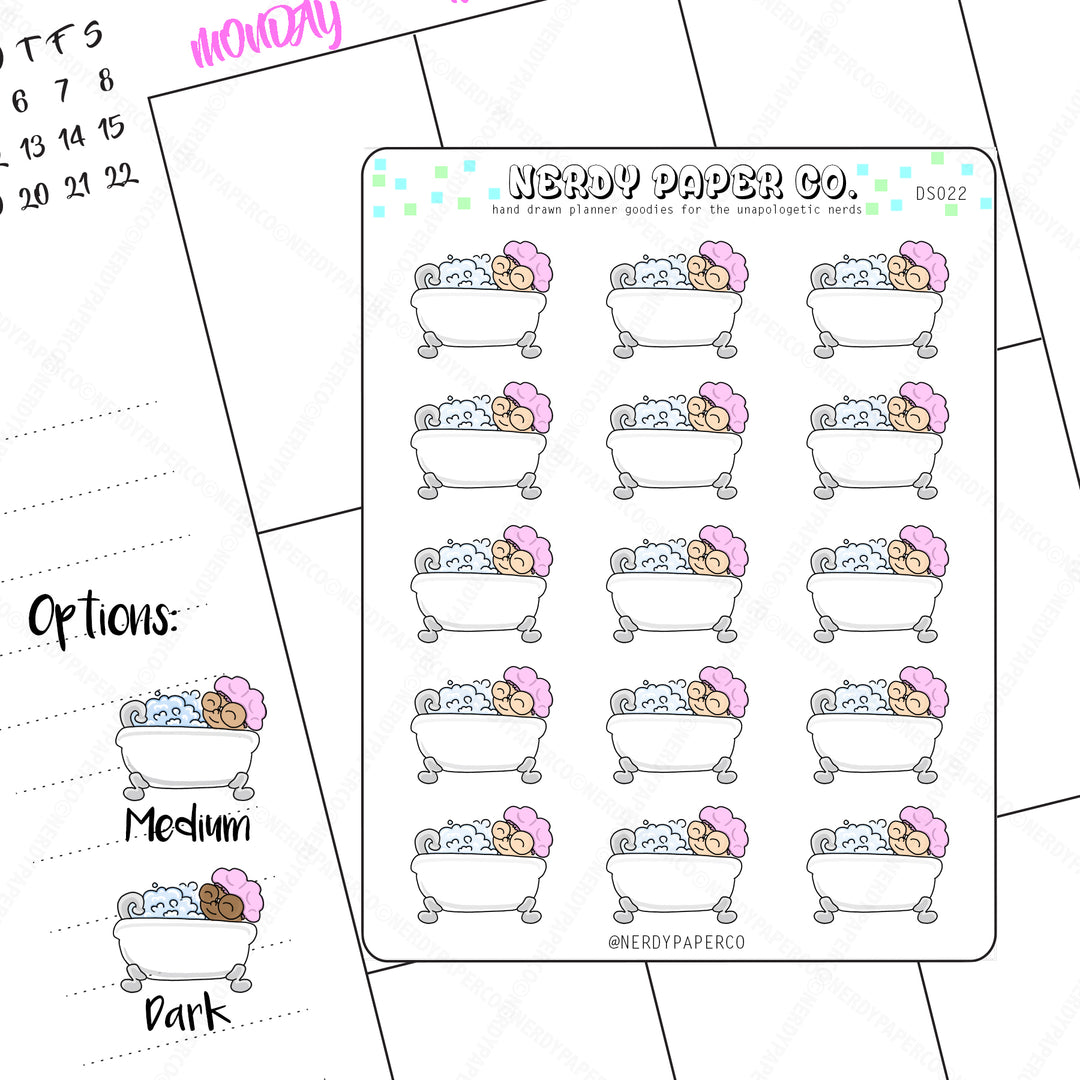 BATH TIME - Hand Drawn Planner Stickers - Deco - DS022