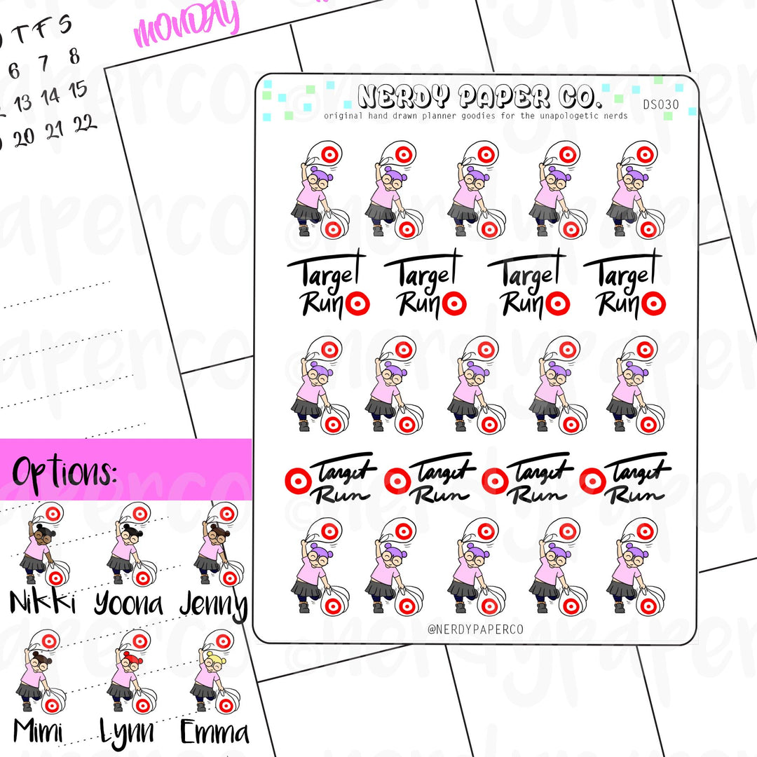 TARGET SHOPPING STICKERS / Hand Drawn Planner Stickers / Deco - DS030