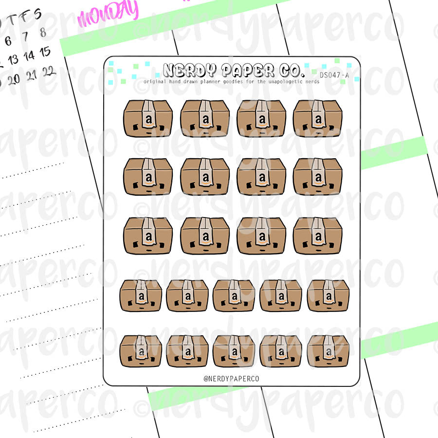 KAWAII AMAZON PACKAGE - Hand Drawn Planner Stickers - DS047-A