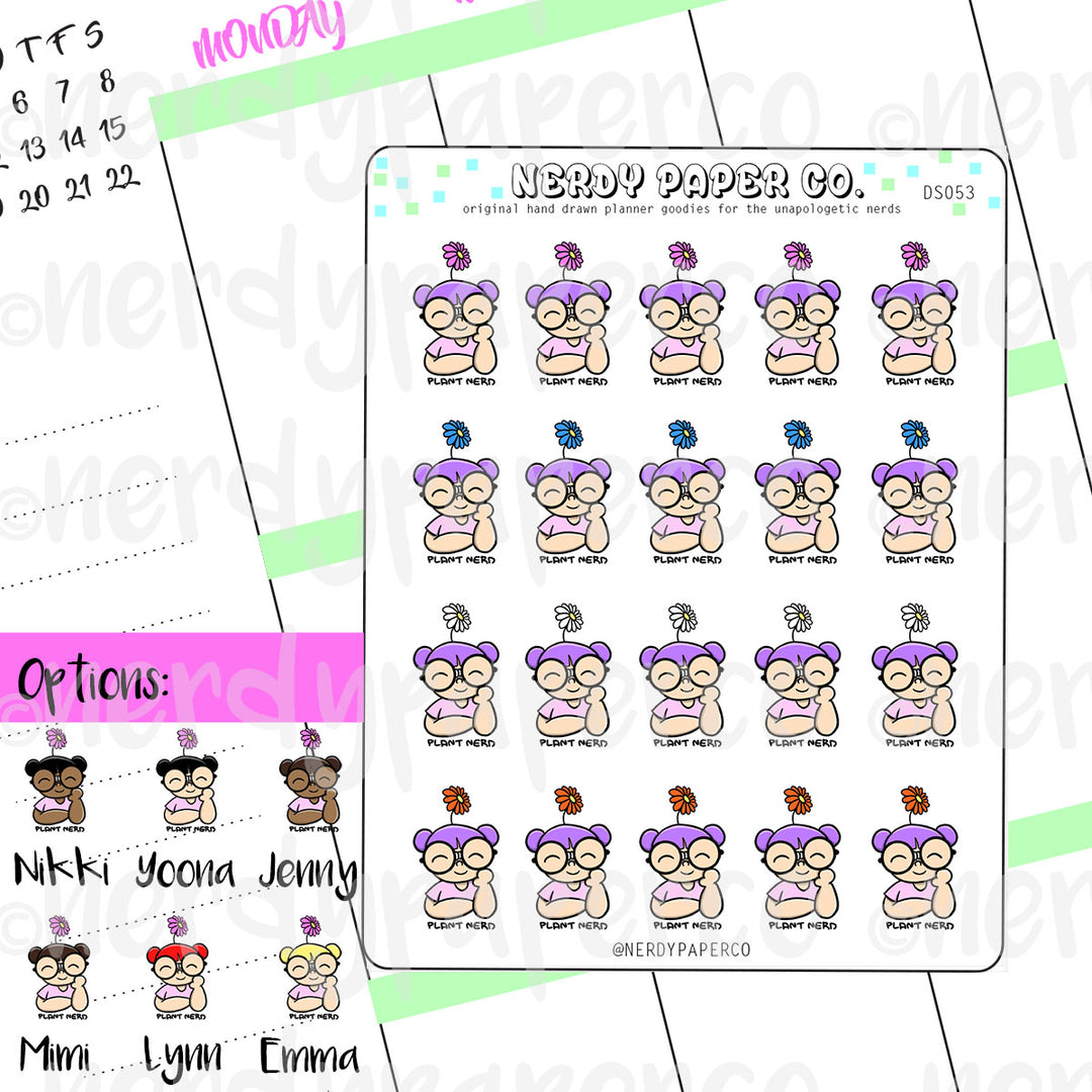 PLANT NERD / Hand Drawn Planner Stickers / Deco - DS053