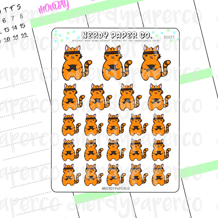 NINJA GAMER SUKI - Hand Drawn Planner Stickers - DS077