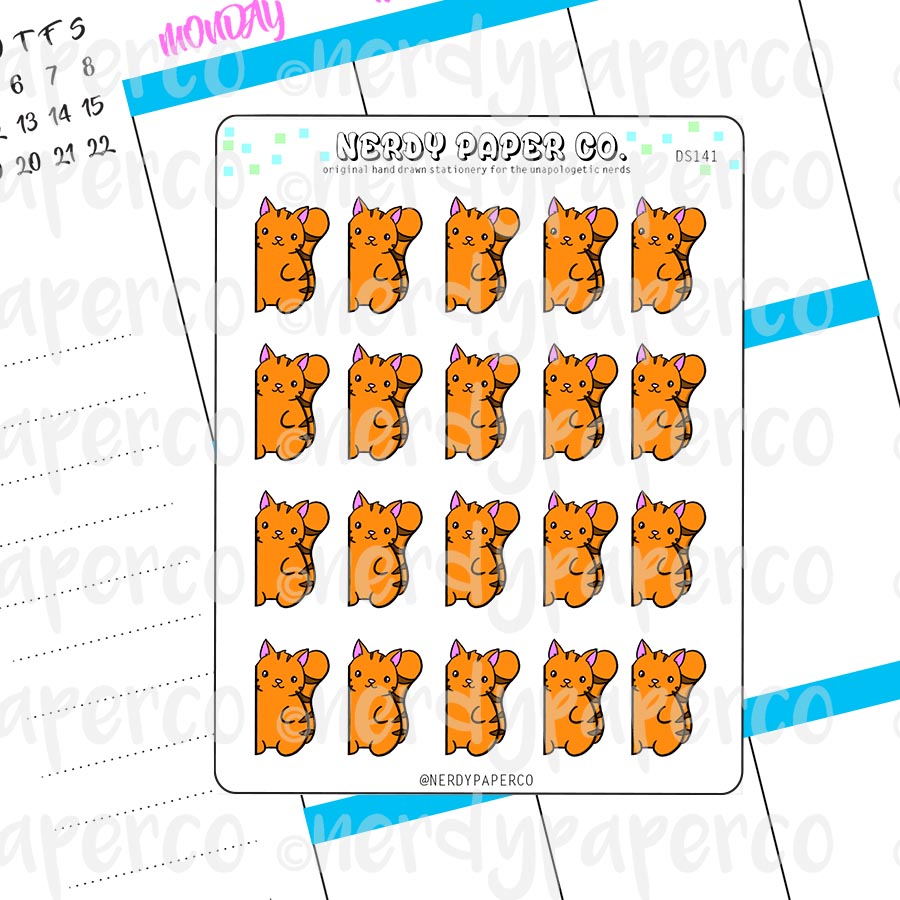 PEEKING SUKI - Hand Drawn Planner Stickers - DS141