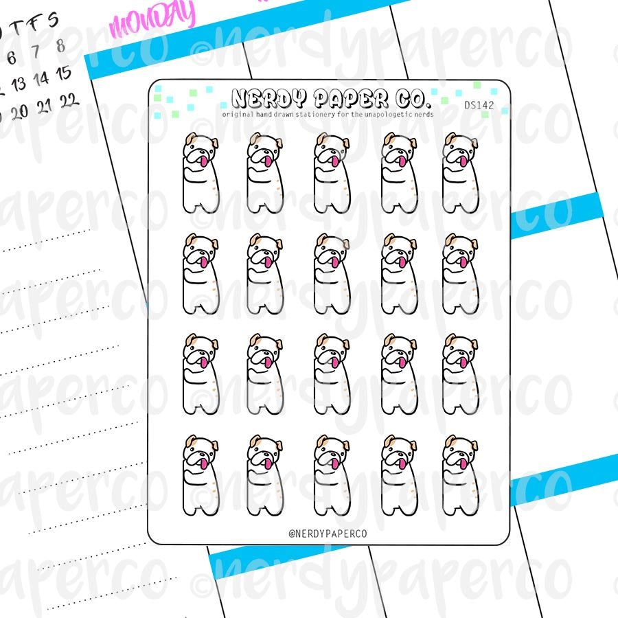 PEEKING THEO - Hand Drawn Planner Stickers - DS142