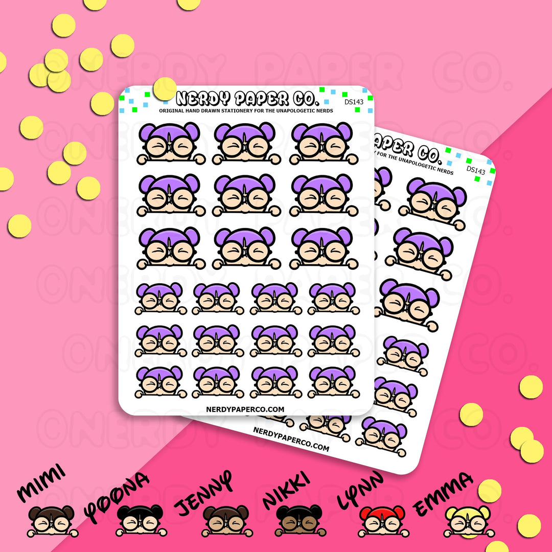 PEEKING KAYLA / Hand Drawn Planner Stickers / Deco -DS143