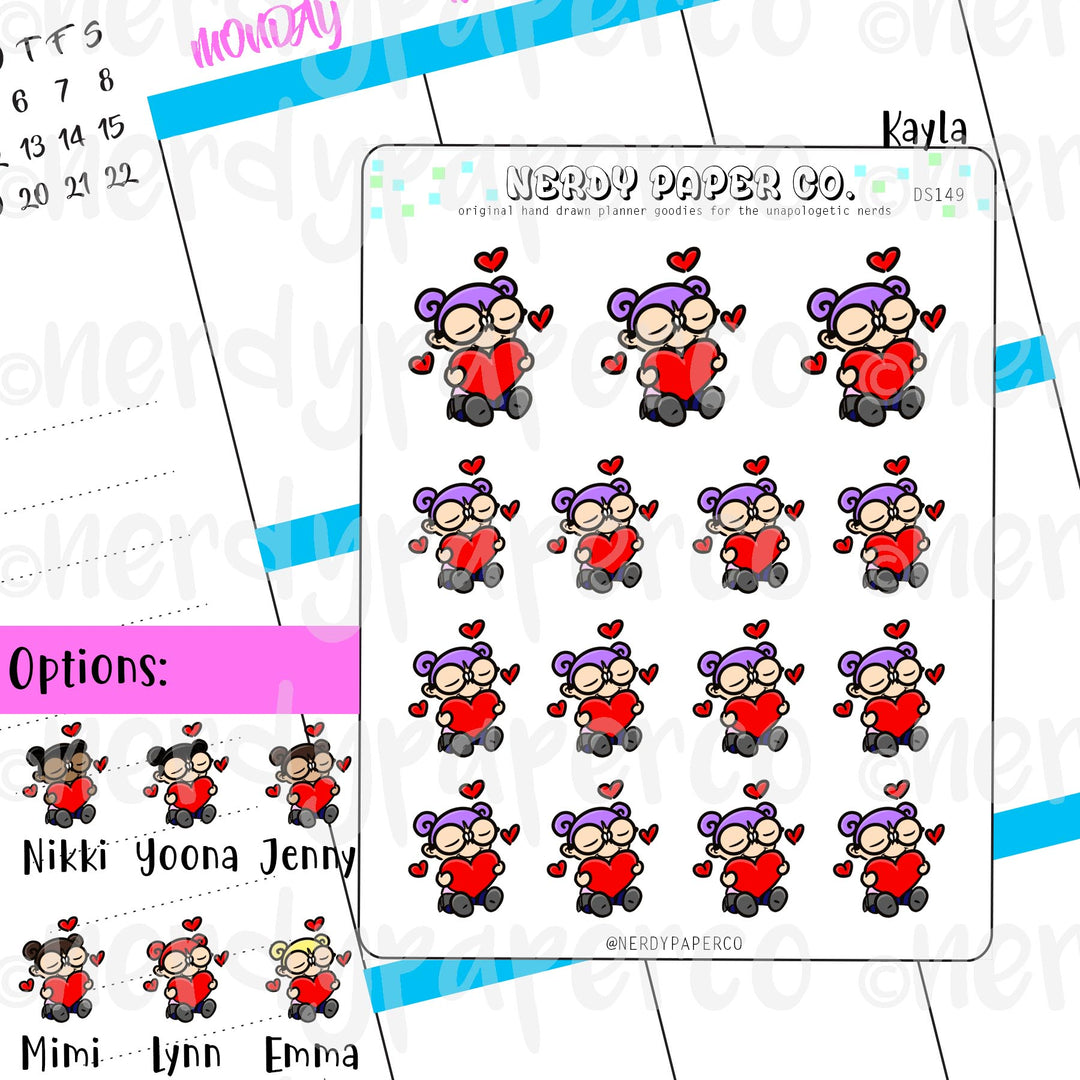 KAYLA VALENTINE - Hand Drawn Planner Stickers / Deco - DS169
