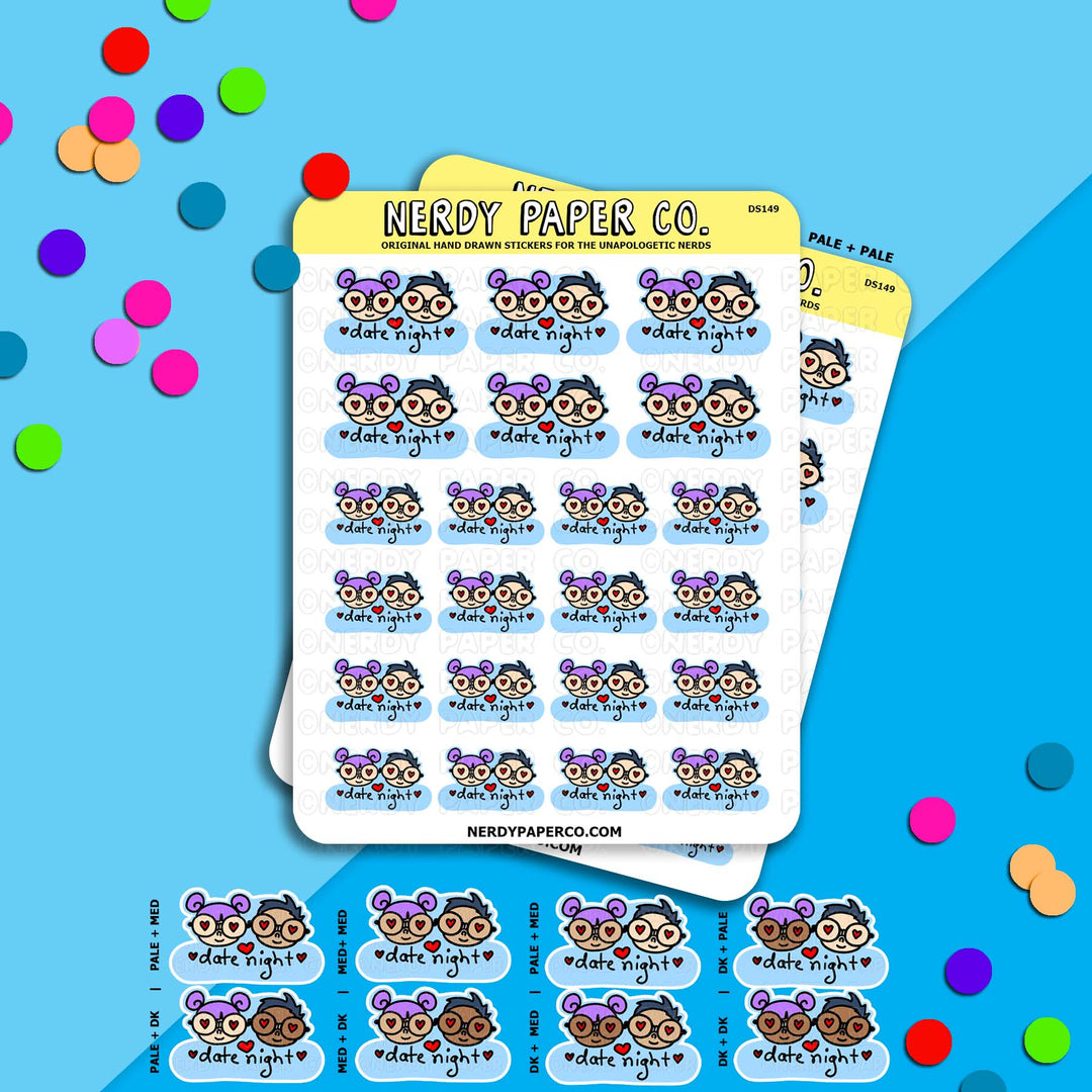 DATE NIGHT - Hand Drawn Planner Stickers