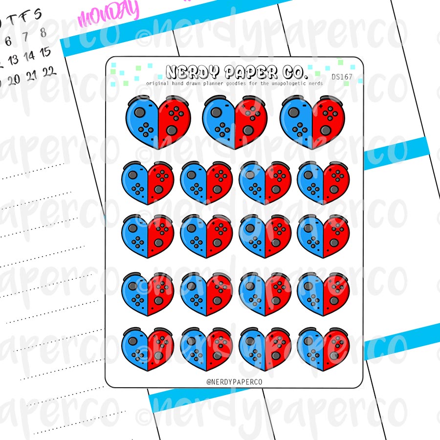 HEART SWITCH - Hand Drawn Planner Stickers -DS167