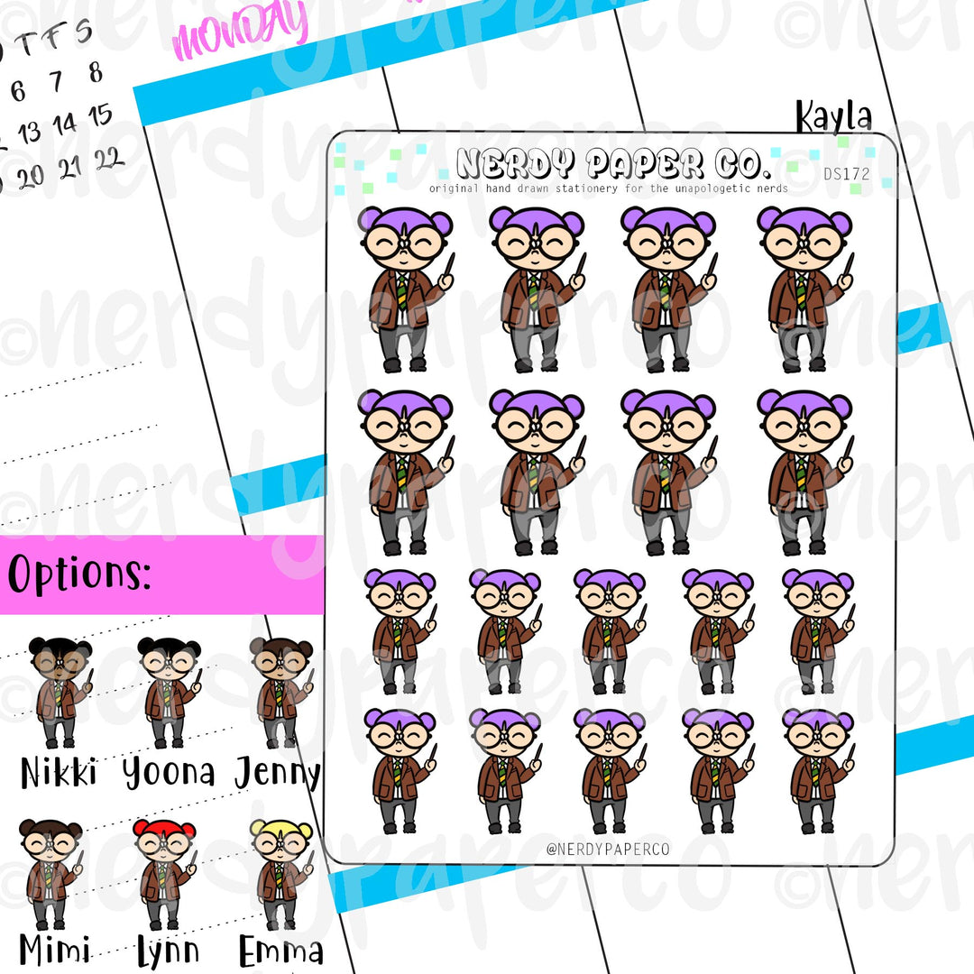 TEACHER KAYLA / Hand Drawn Planner Stickers / Deco -DS172