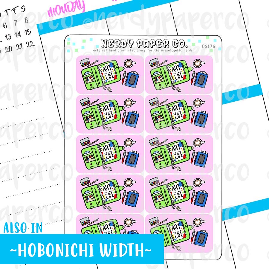 ARTIST DESK FLATLAYS - Hand Drawn Functional Planner Stickers -DS176