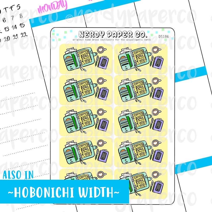OFFICE DESK FLATLAYS - Hand Drawn Functional Planner Stickers -DS186