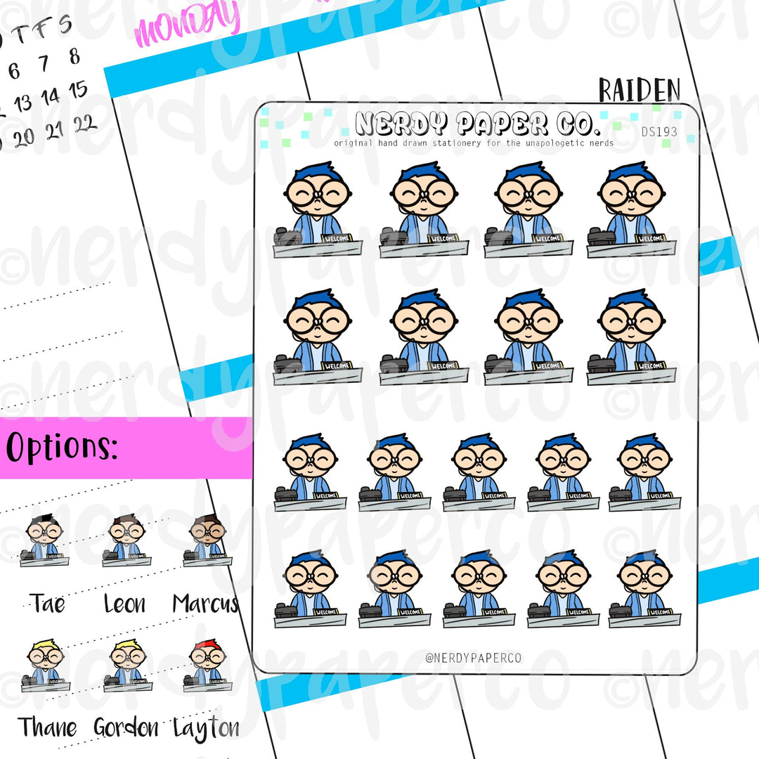 SECRETARY RAIDEN / Planner Sticker / Hand drawn stickers | DS193