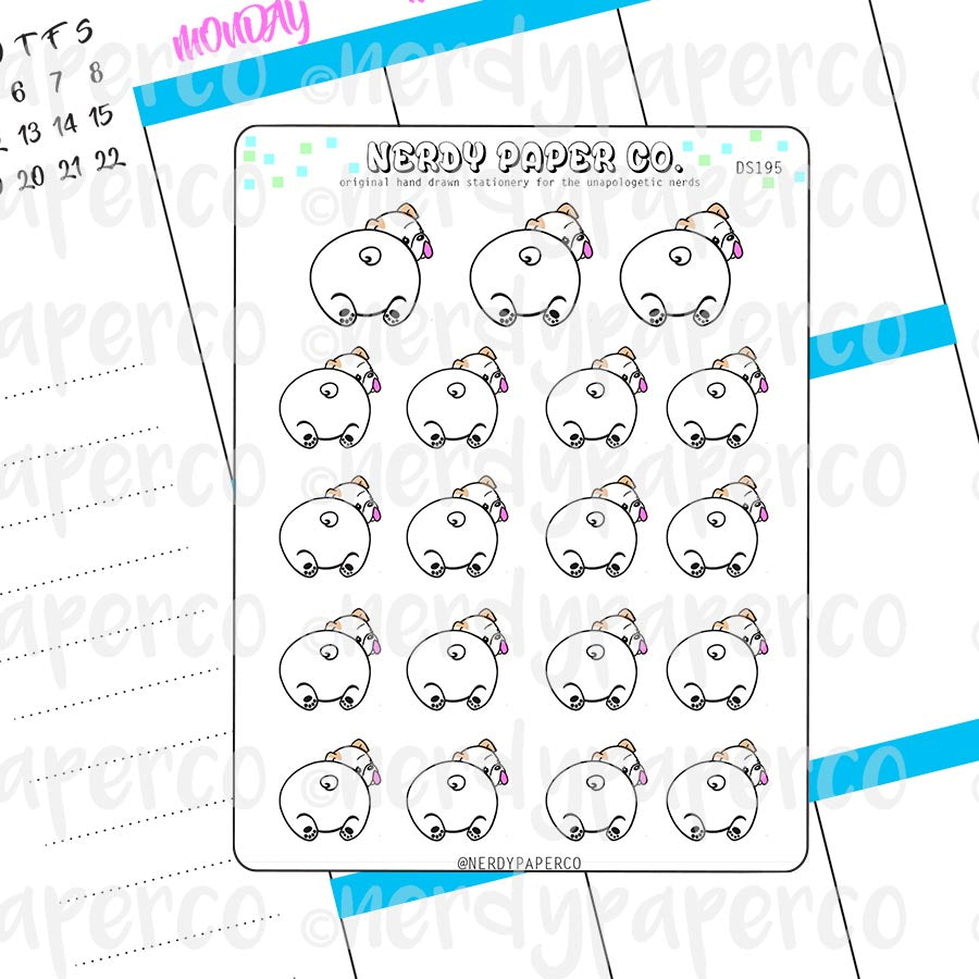 BUTTS BUTTS THEO - Hand Drawn Planner Stickers - DS195