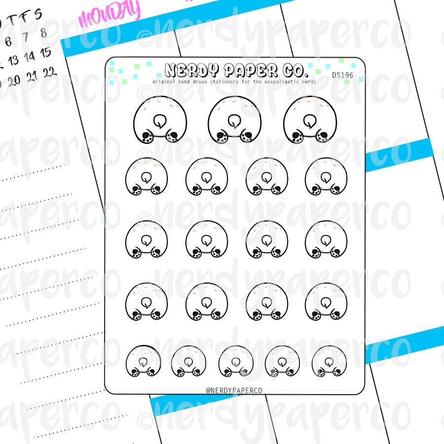 THEO'S BUTT- Hand Drawn Planner Stickers - DS196