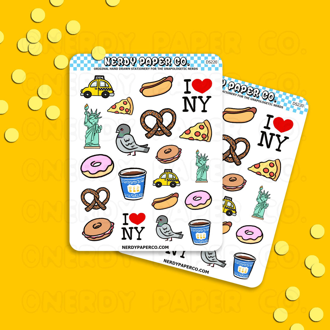 TRAVEL NYC - Hand Drawn Planner Stickers - DS220