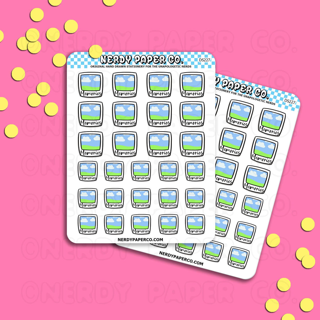 MEMORIES POLAROID - Hand Drawn Planner Stickers Deco | DS227