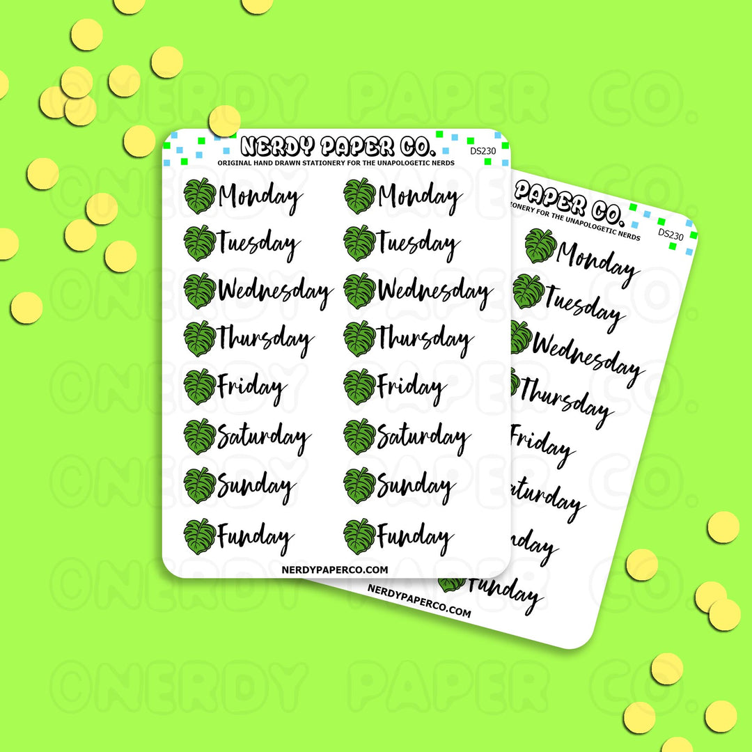 WEEKLY DATES - Hand Drawn Planner Stickers Deco | DS230