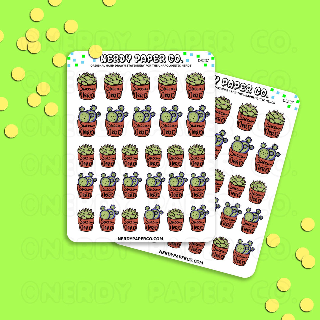 SUCCU-NERD - Hand Drawn Planner Stickers - Deco -DS237