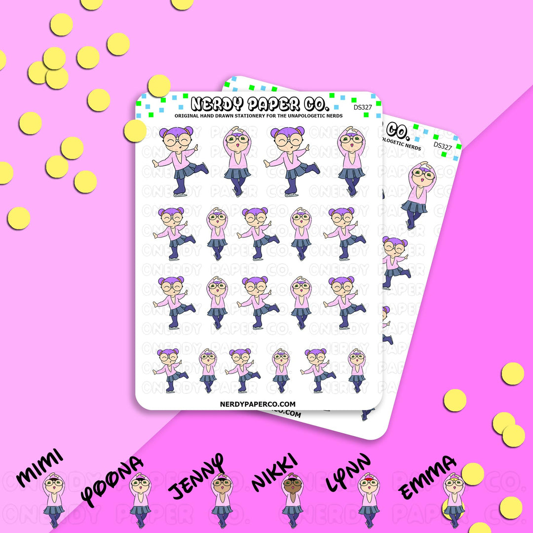 KAYLA SKATES - Hand Drawn Planner Stickers - Deco - DS327