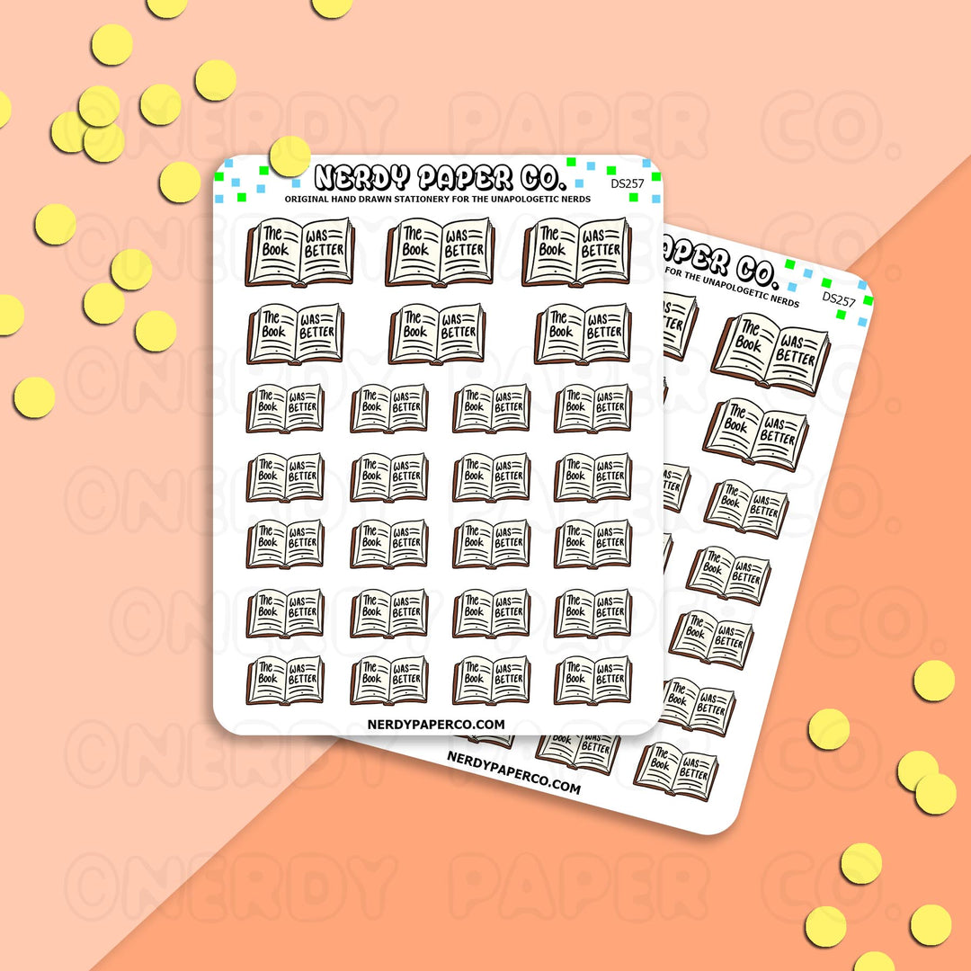 THE BOOK WAS BETTER - Hand Drawn Planner Stickers - DS257