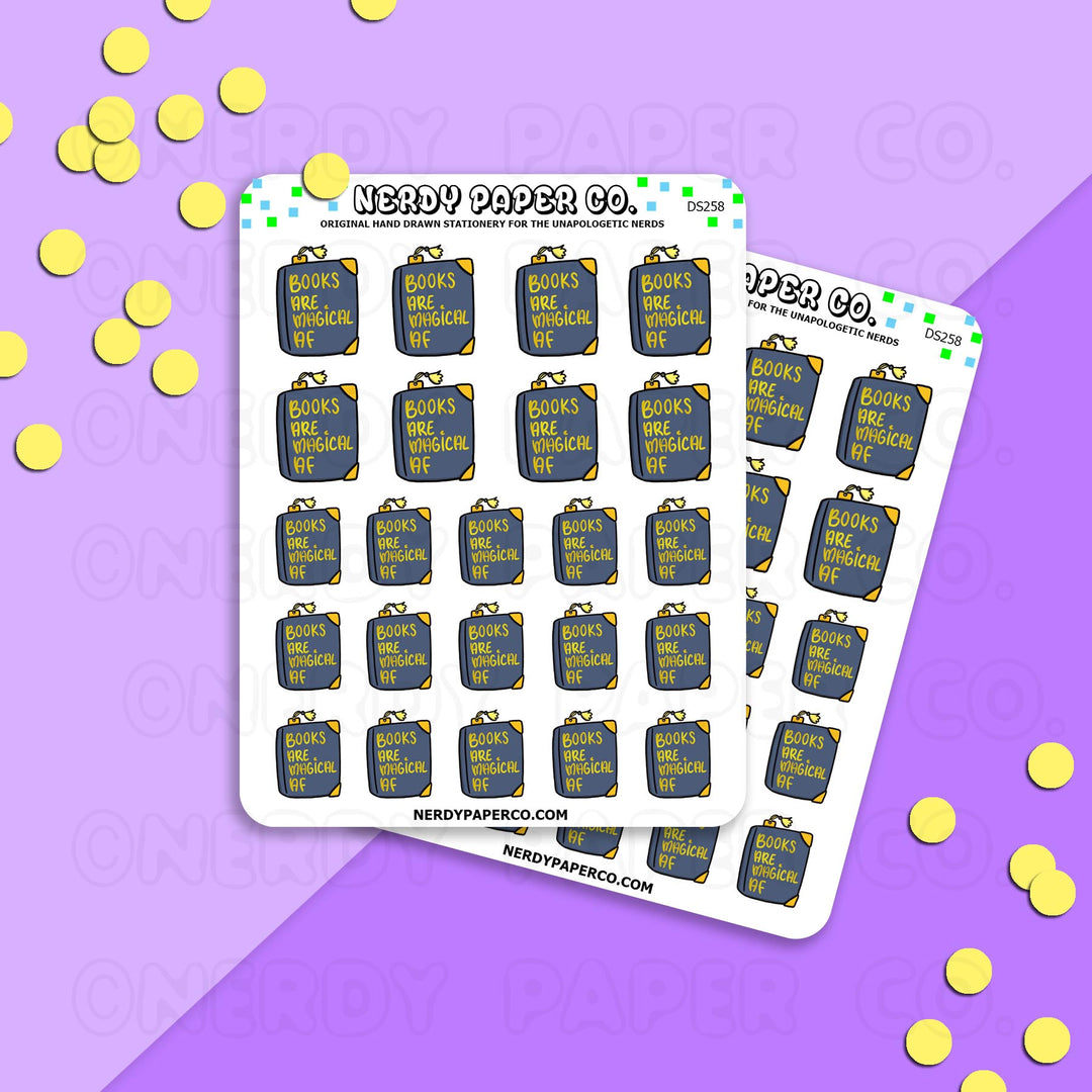 BOOKS ARE MAGICAL AF - Hand Drawn Planner Stickers - DS258