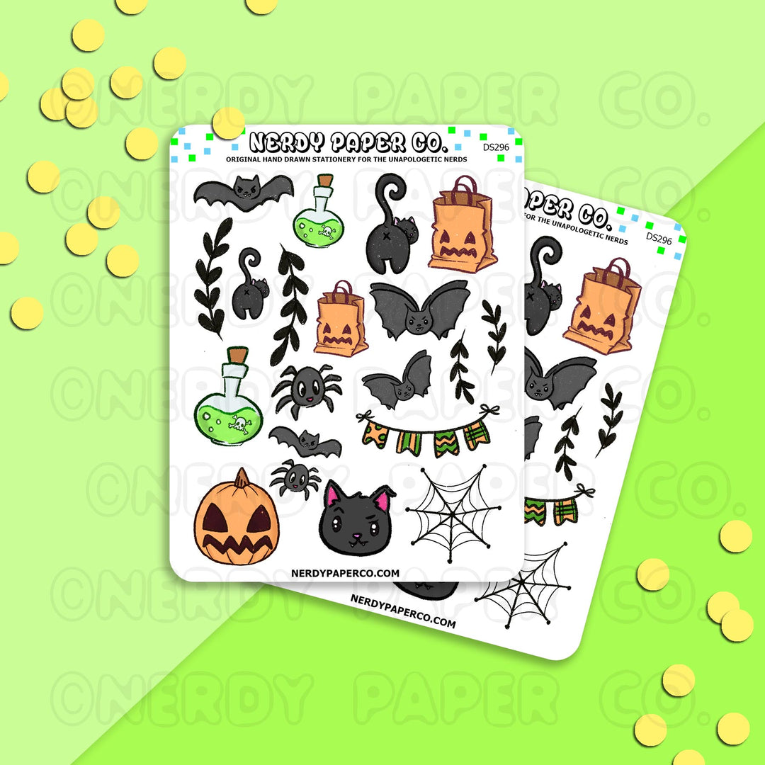 HALLOWEEN SAMPLER - Hand Drawn Planner Stickers - DS296
