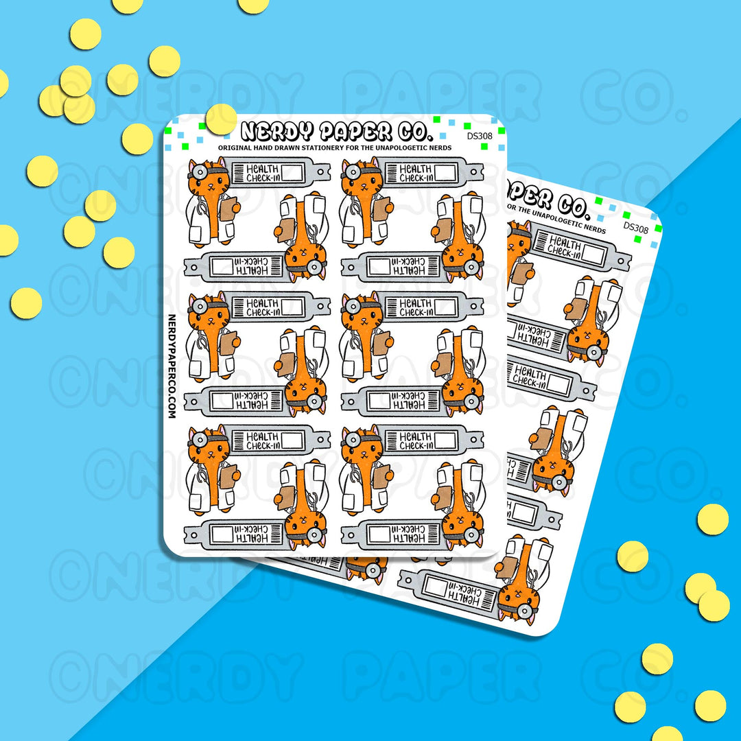 HEALTH CHECK IN - Hand Drawn Planner Stickers - DS308
