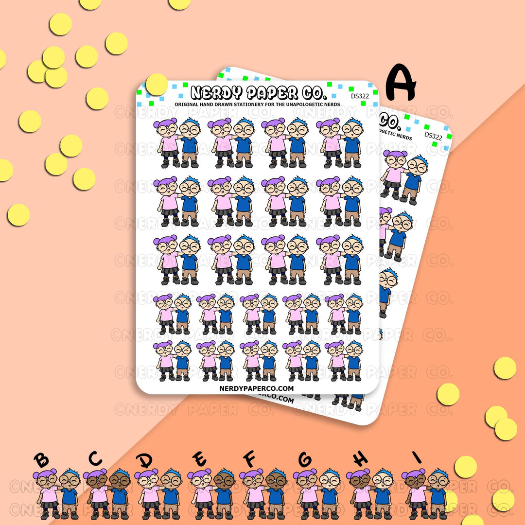 US TIME - Hand Drawn Planner Stickers - Deco - DS322