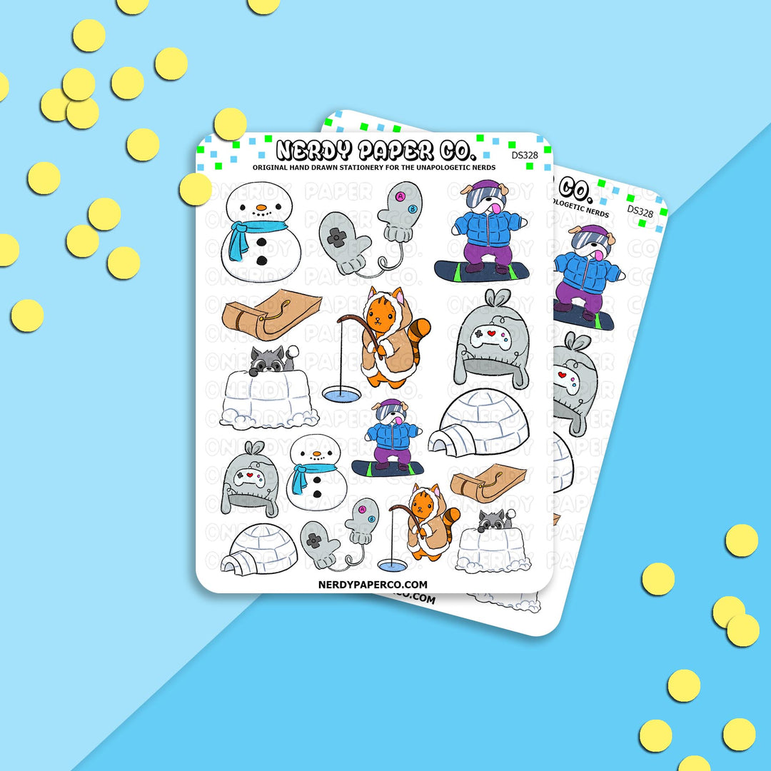 WINTER ACTIVITIES - Hand Drawn Planner Stickers - DS328