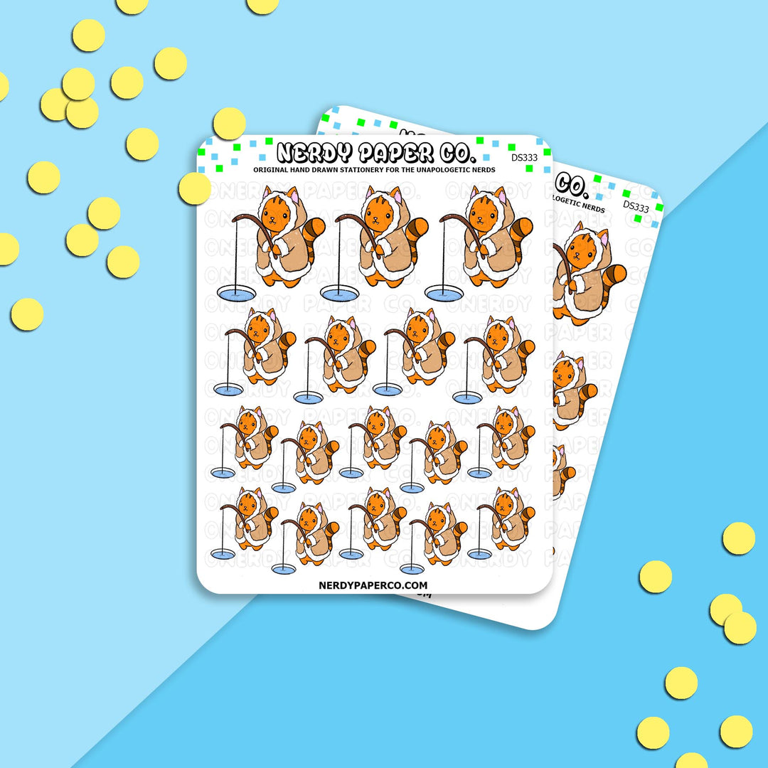 SUKI ICE FISHING - Hand Drawn Planner Stickers - DS333
