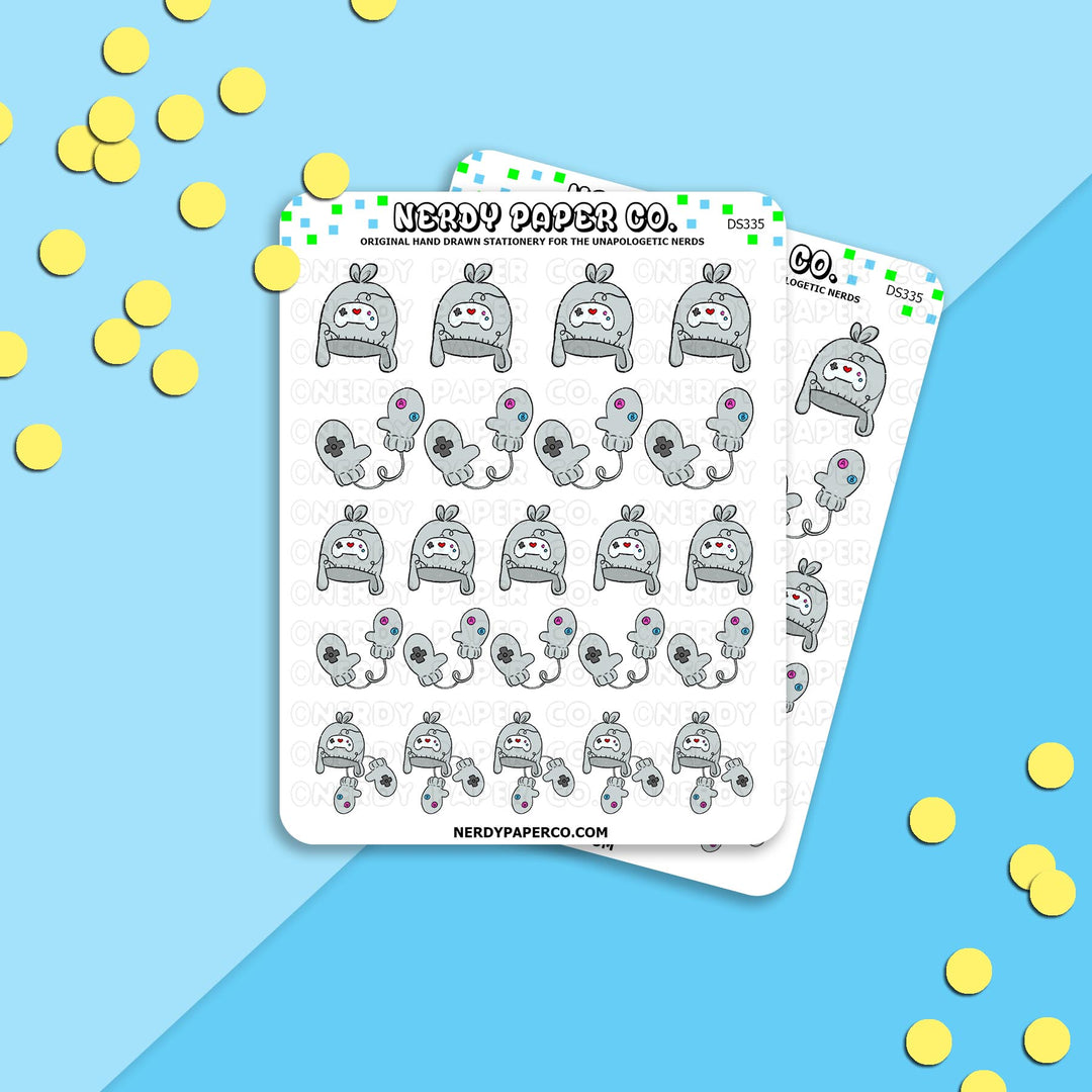 WINTER HAT + MITS - Hand Drawn Planner Stickers - DS335