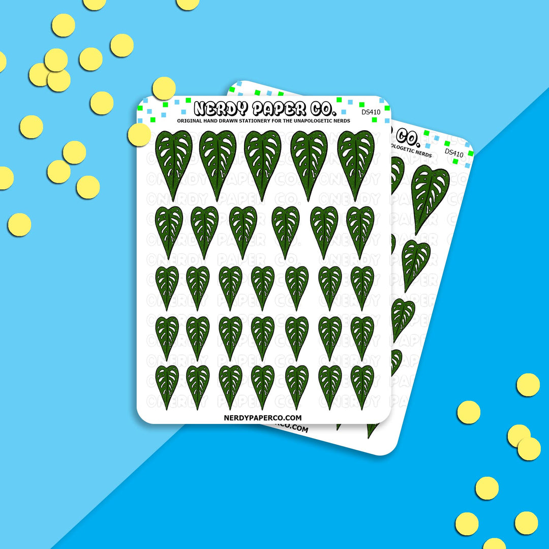 MONSTERA ADANSONII LEAF - Hand Drawn Inspired Planner Stickers - Deco -DS410
