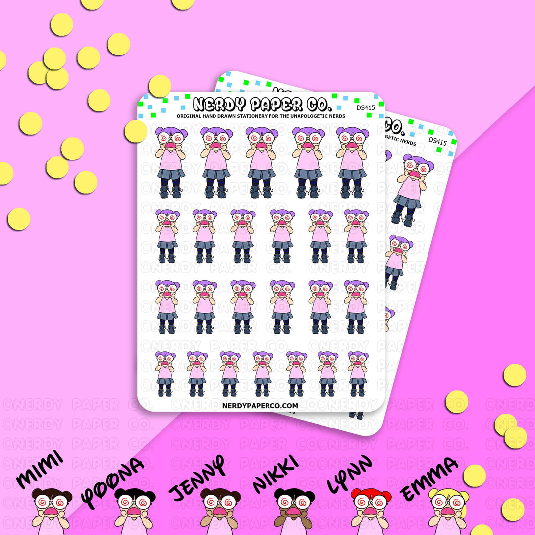 CRAZY KAYLA - Hand Drawn Planner Stickers - Deco - DS415
