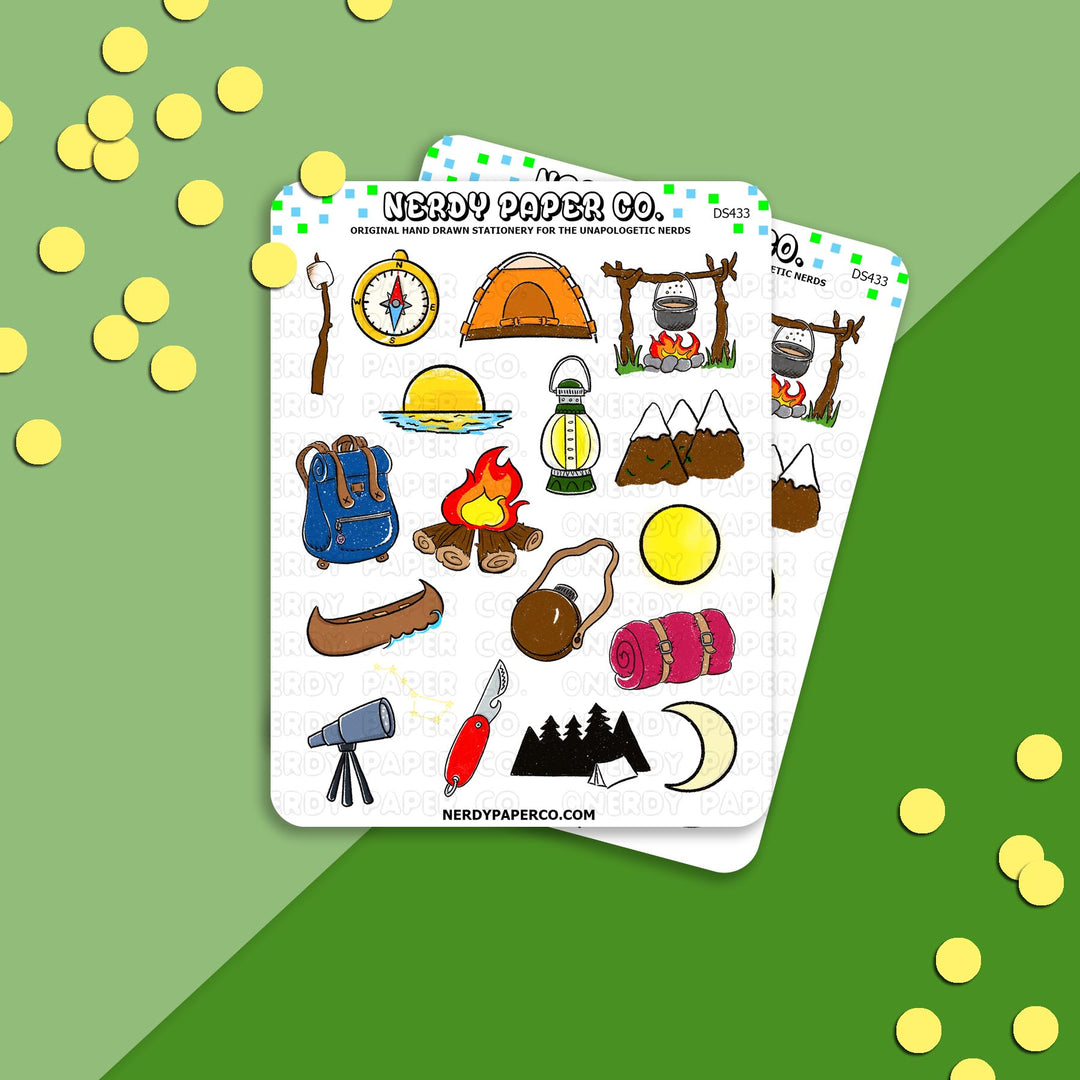 CAMPING - Hand Drawn Planner Stickers - Deco - DS433