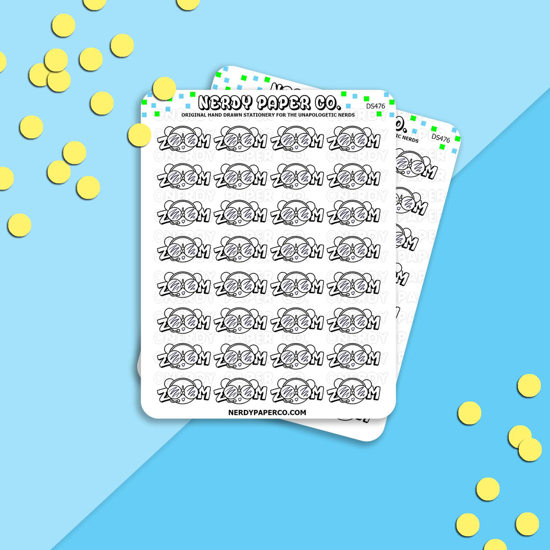 ZOOM - Hand Drawn Planner Stickers -DECO - DS476