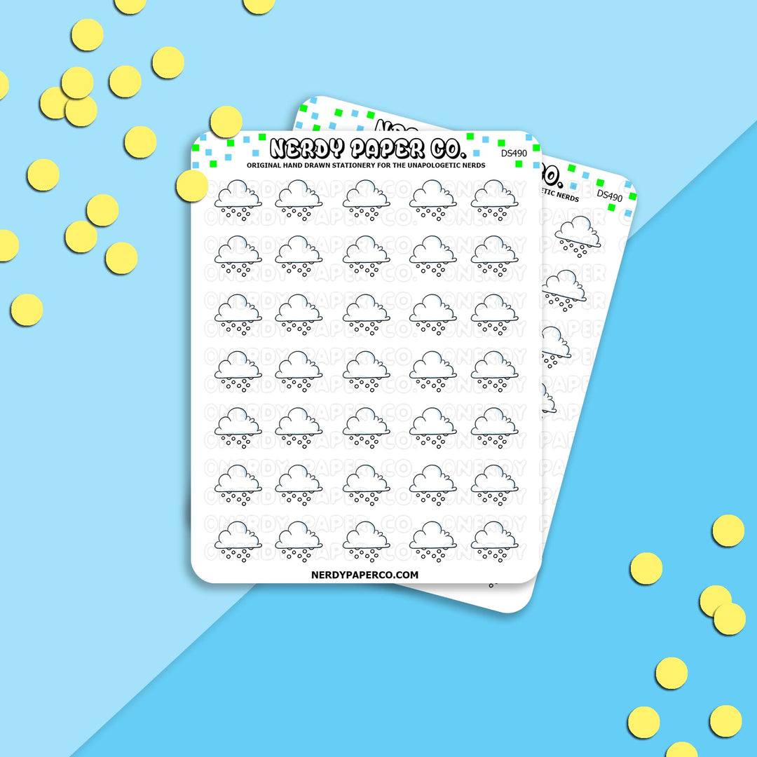 SNOW STICKERS | PIXEL SIZE - Hand Drawn Planner Stickers - Deco - DS490