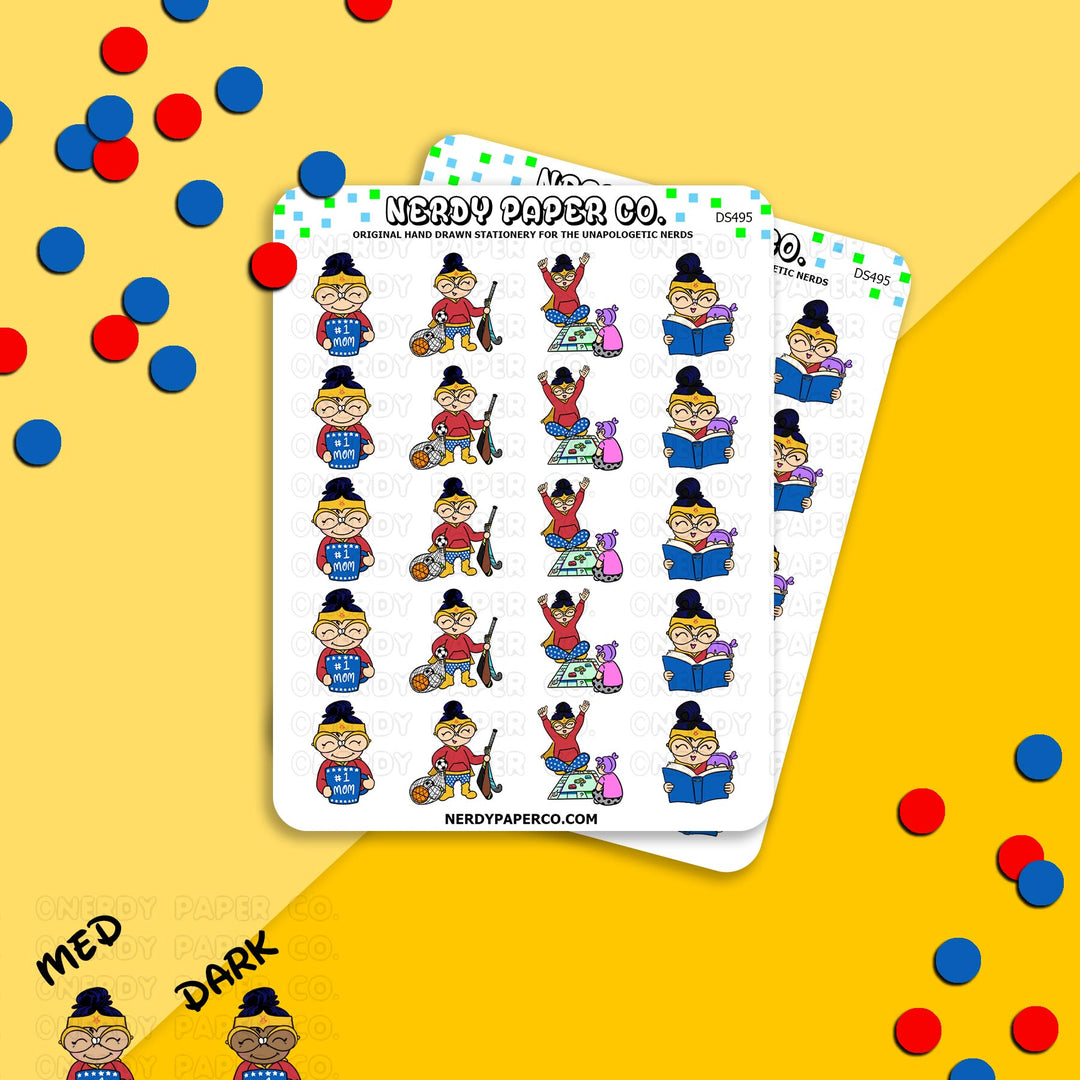 Wondermom Activities With Girl | PT 1 - Hand Drawn Planner Stickers - Deco - DS495