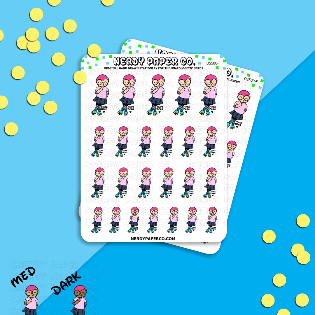 Skate Nerd - Hand Drawn Planner Stickers - Deco - DS500