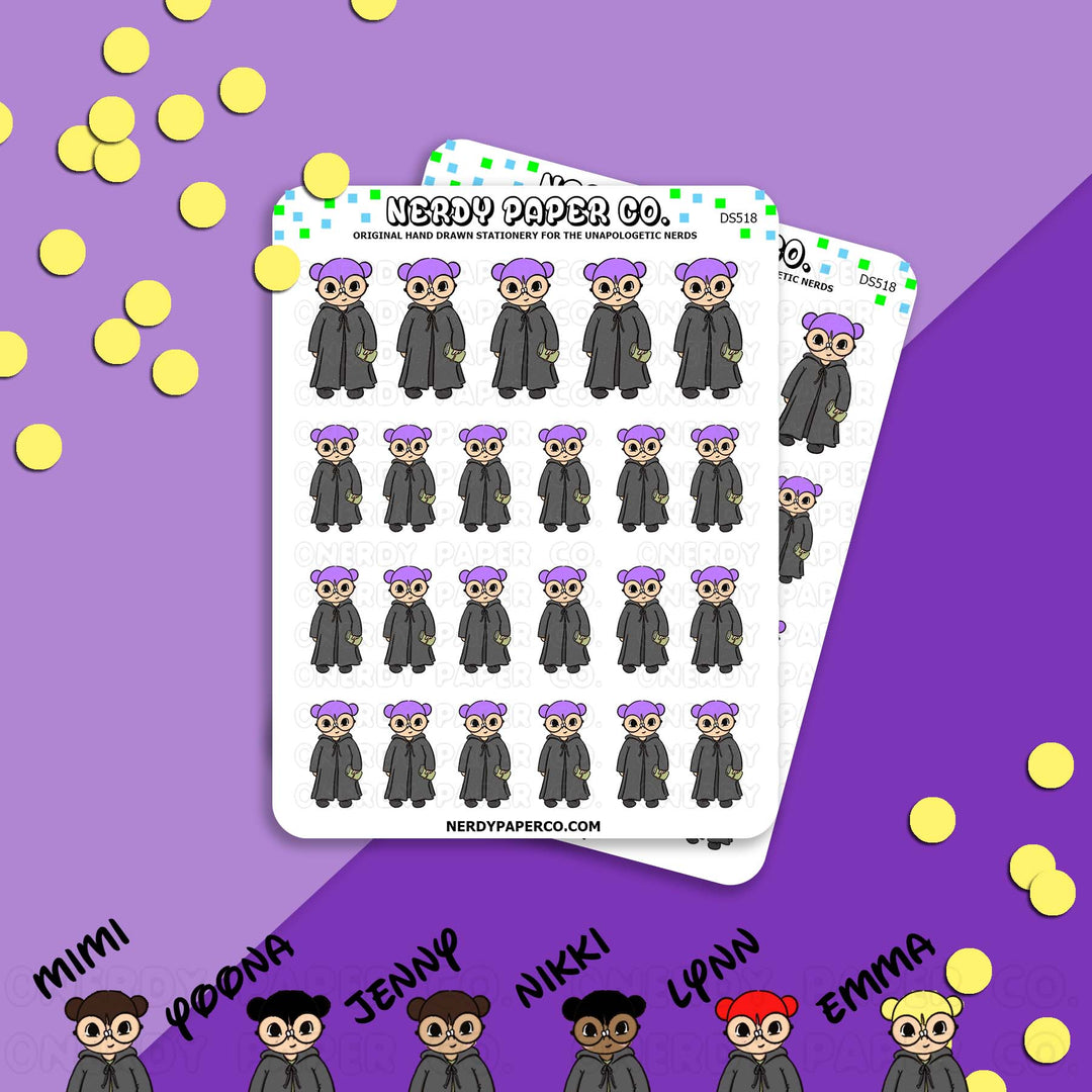 Kayla the Witch - Hand Drawn Planner Stickers- Deco - DS518