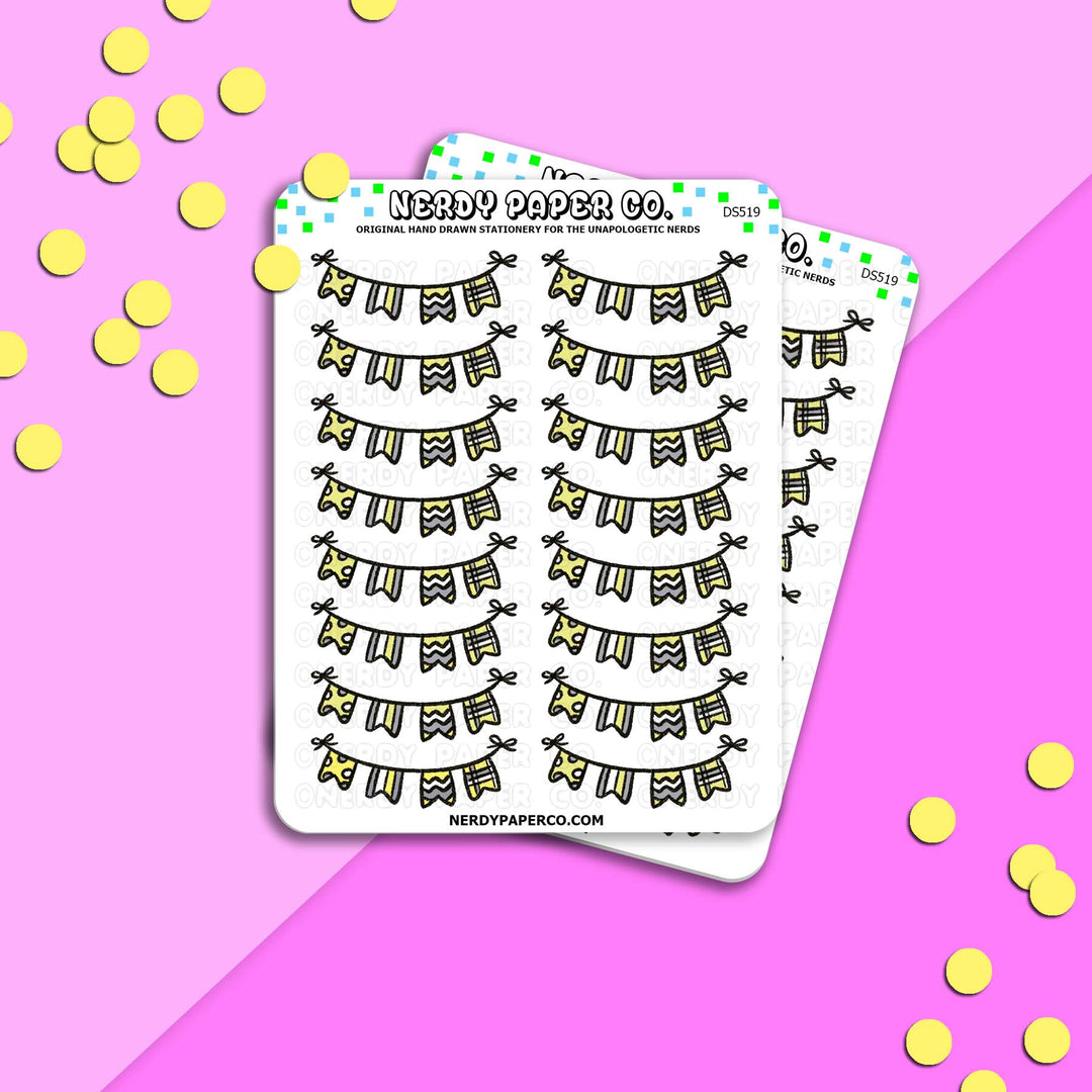 Yellow Banner - Hand Drawn Planner Stickers - DS519