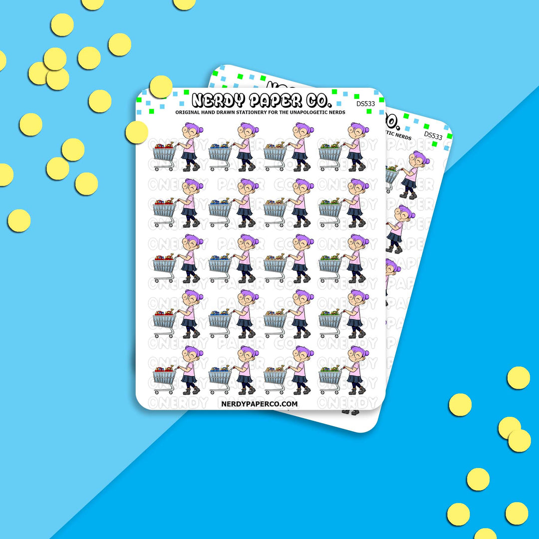 Grocery Shopping Kayla - Hand Drawn Planner Stickers Deco- DS533