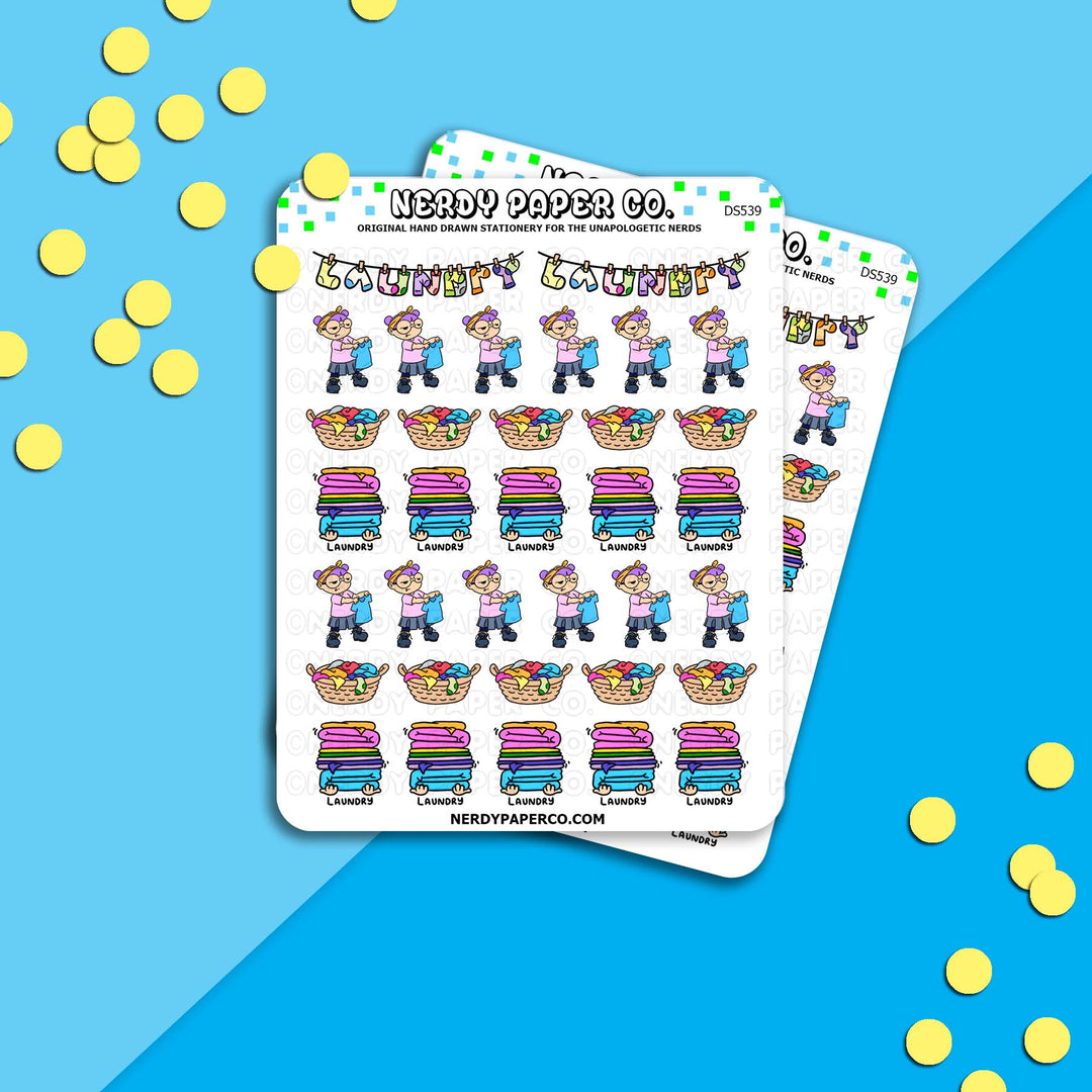Laundry time Kayla - Hand Drawn Planner Stickers Deco- DS539