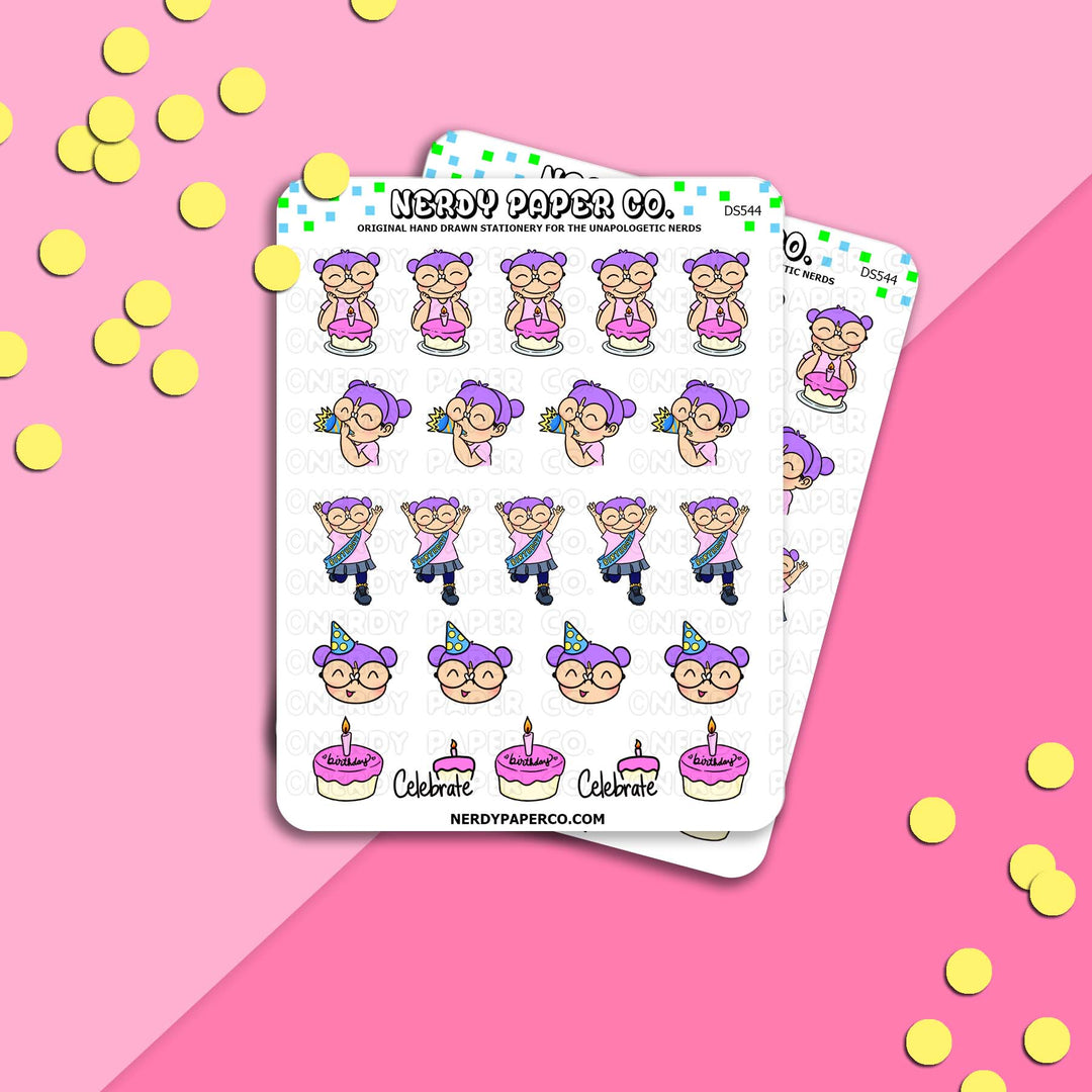 Birthday Kayla - Hand Drawn Planner Stickers Deco- DS544