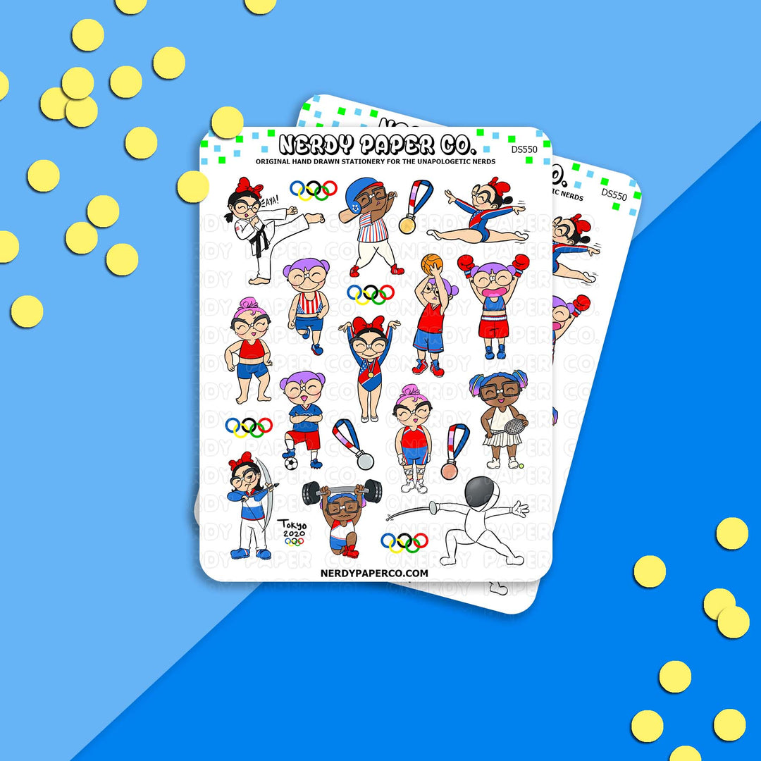 TOKYO OLYMPICS - Hand Drawn Planner Stickers Deco- DS550
