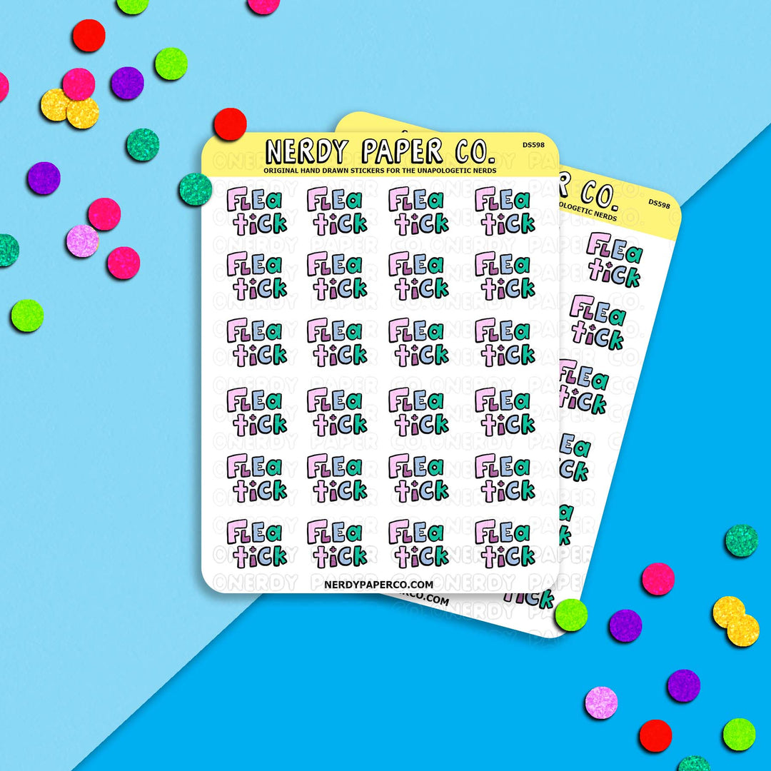 Flea + Tick Pet Meds - Hand Drawn Stickers - DS598