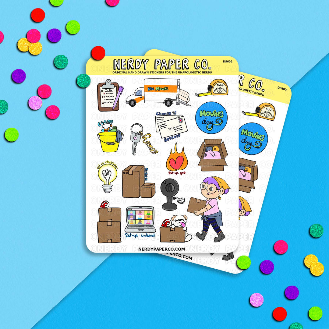 Moving - Hand Drawn Stickers - DS602
