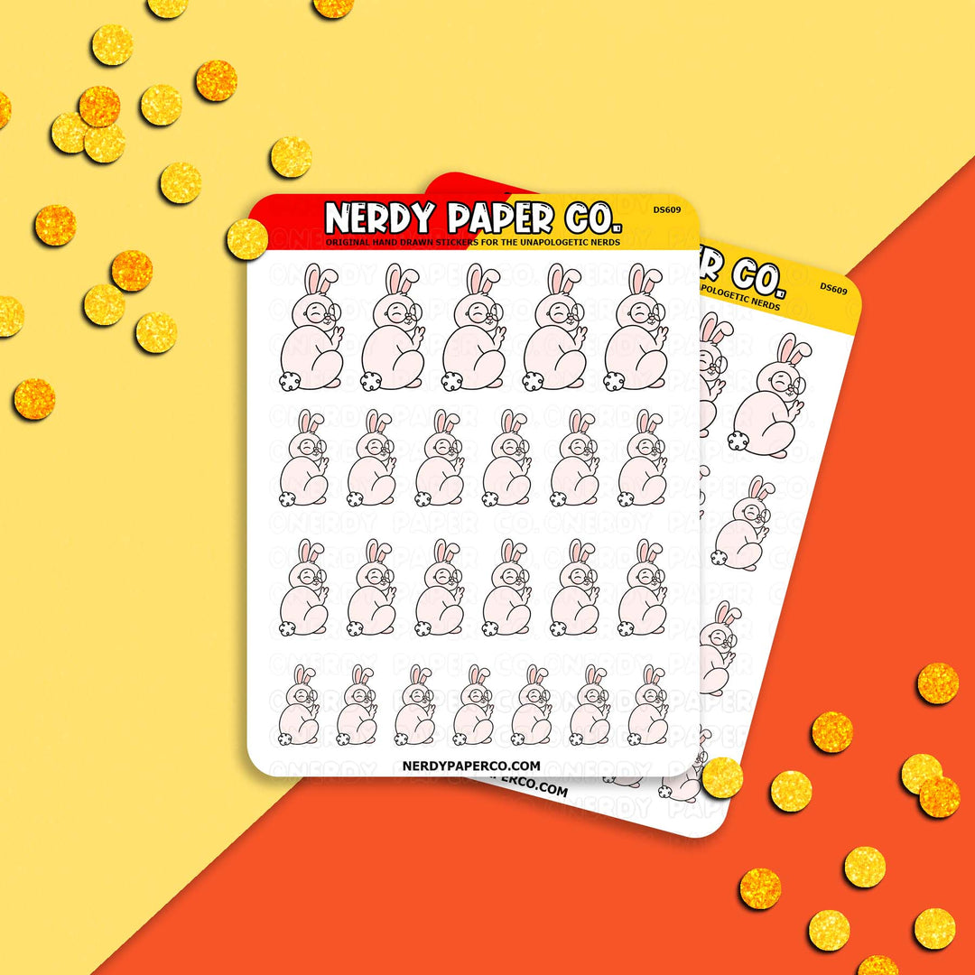 Peace Out Sally the Rabbit - Hand Drawn Planner Stickers -DS609
