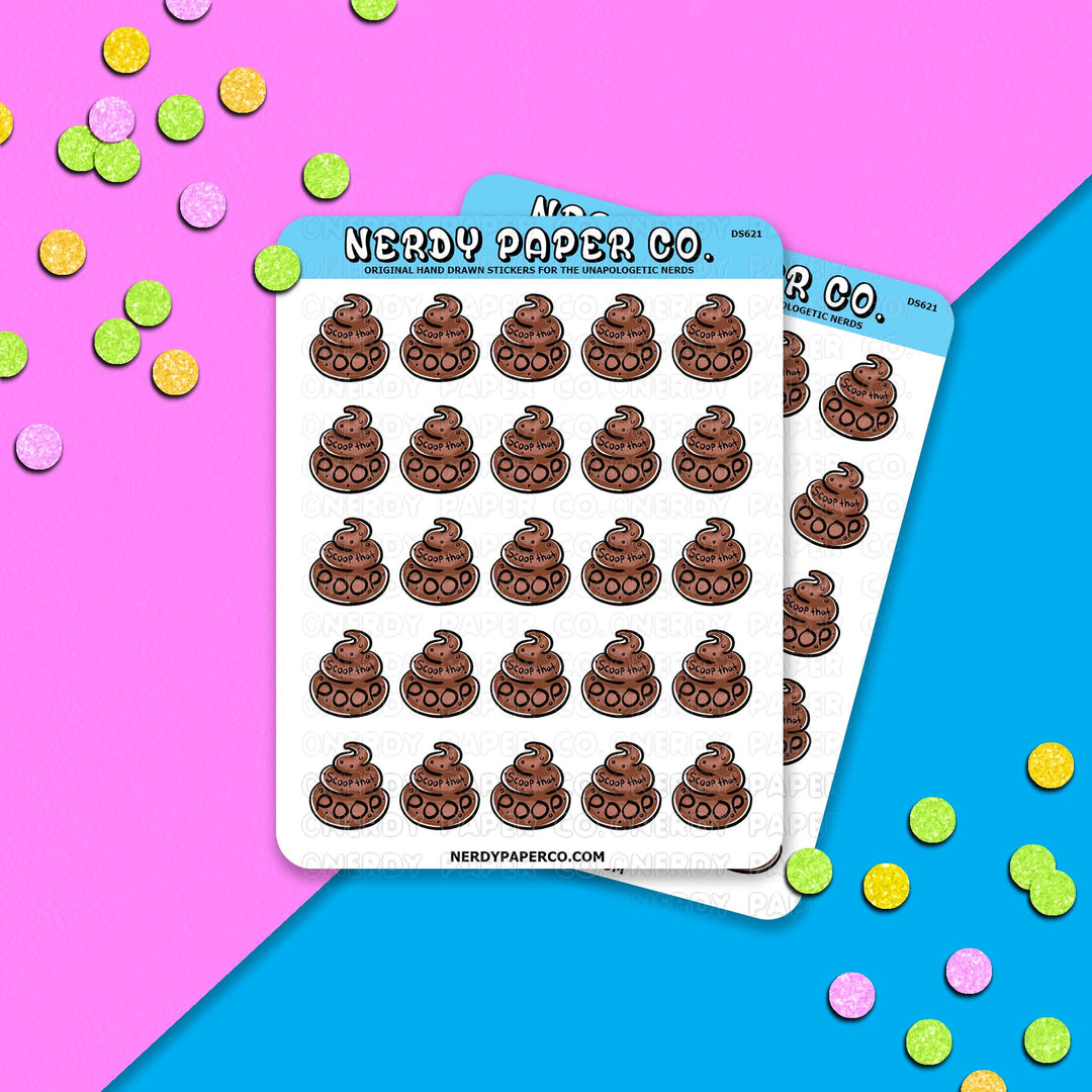 Scoop That Poop - Hand Drawn Planner Stickers - DS621
