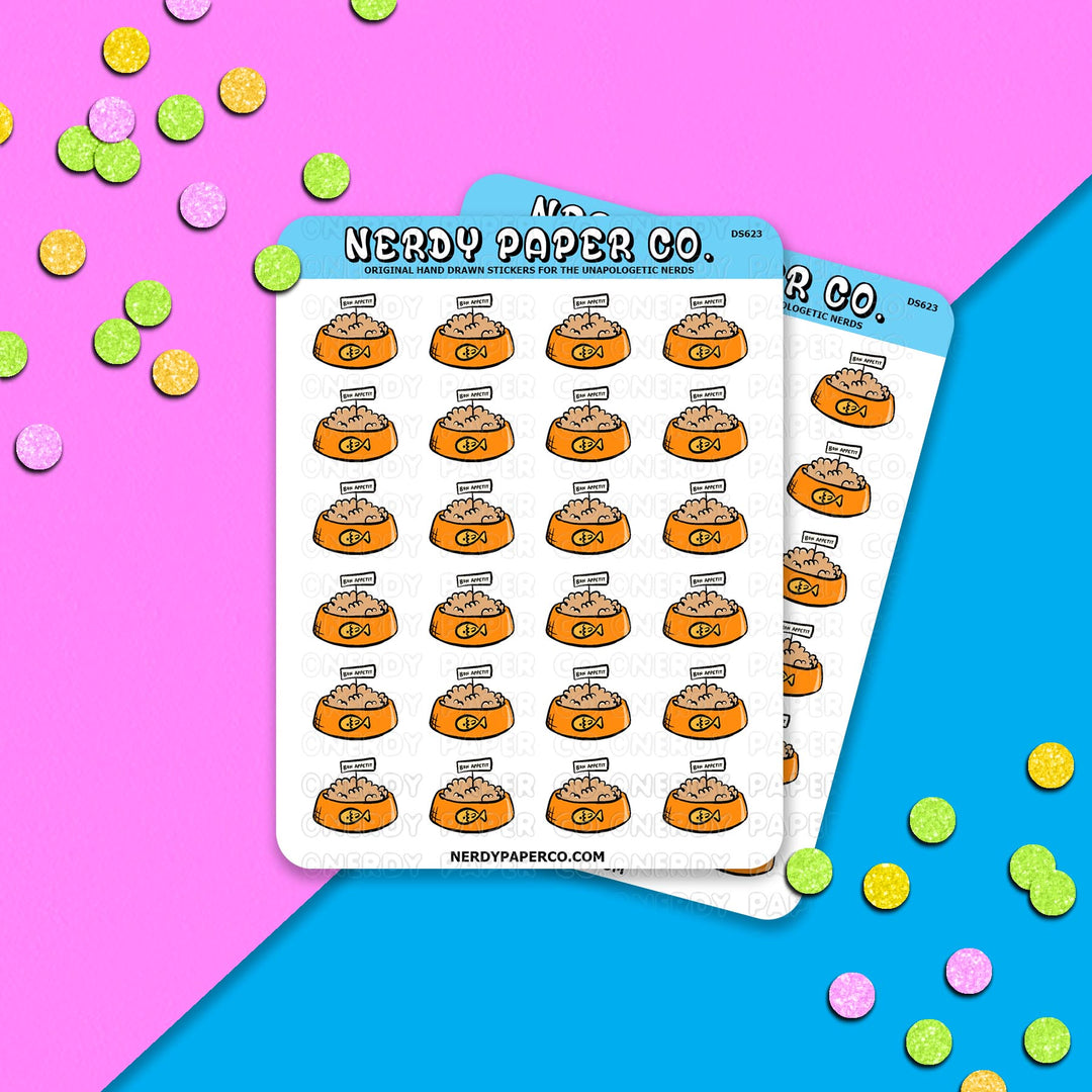 'Bon Appetit' Cat Food - Hand Drawn Planner Stickers - DS623
