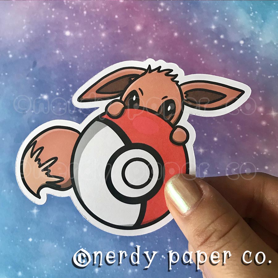 PEEKING EEVEE - Hand Drawn Die Cut