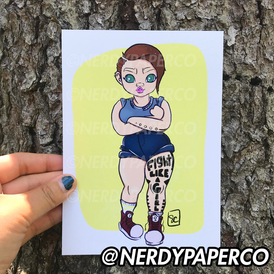 FIGHT LIKE A GIRL | Hand Drawn Art Print